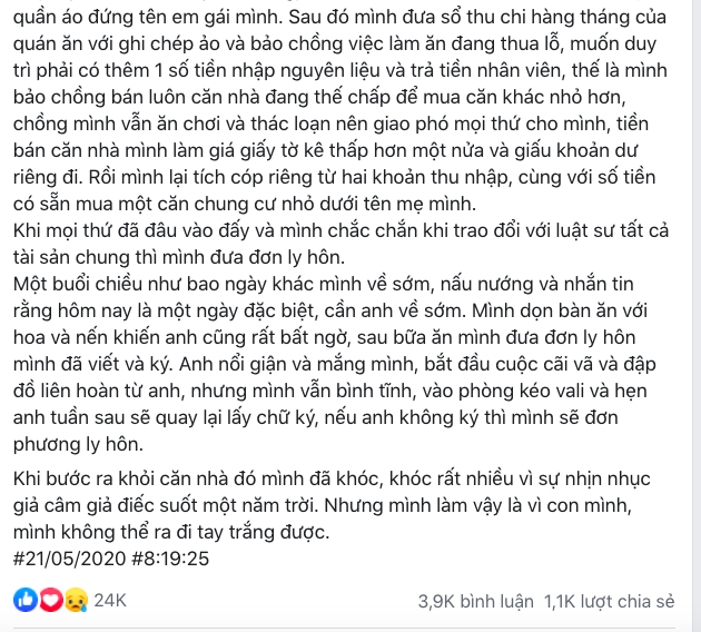 Kế hoạch chuẩn bị ly hôn suốt 1 năm của người vợ cao tay thu hút 24 nghìn like: Khi bị phản bội, phụ nữ thật sự quá nguy hiểm! - Ảnh 1.