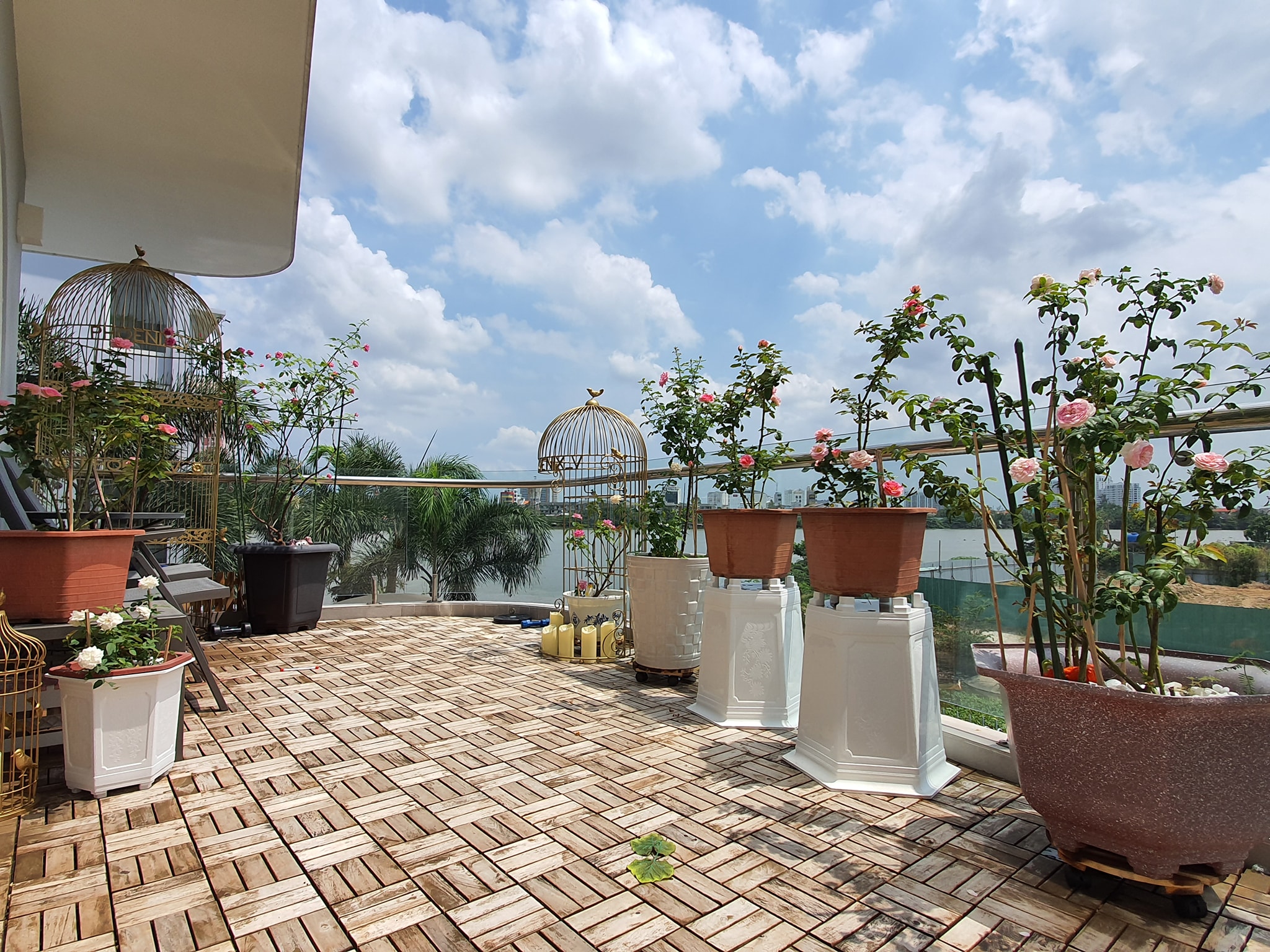 Vườn hồng khoe sắc ngọt ngào trên sân thượng của biệt thự xây trên mảnh đất 1300m² ở Quận 2, Sài Gòn - Ảnh 1.