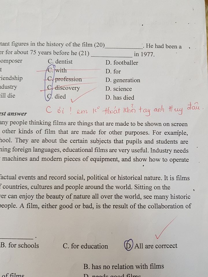 Học sinh khoanh sai đáp án trong bài kiểm tra đã buồn nẫu ruột, ai ngờ cô giáo còn &quot;troll&quot; thêm 1 câu siêu mặn mòi như này - Ảnh 2.