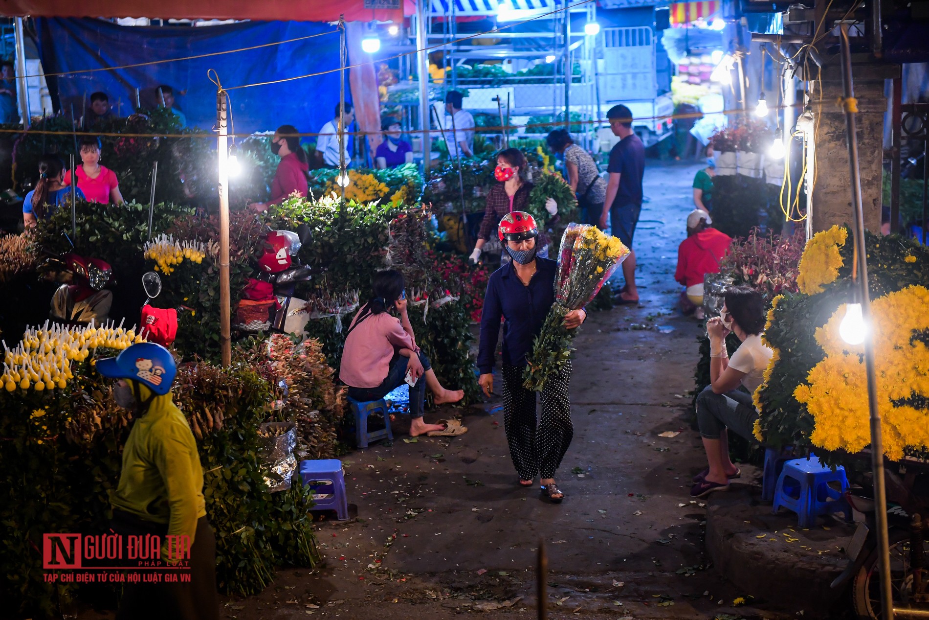 Hà Nội: Chợ hoa đầu mối nhộn nhịp trở lại - Ảnh 14.