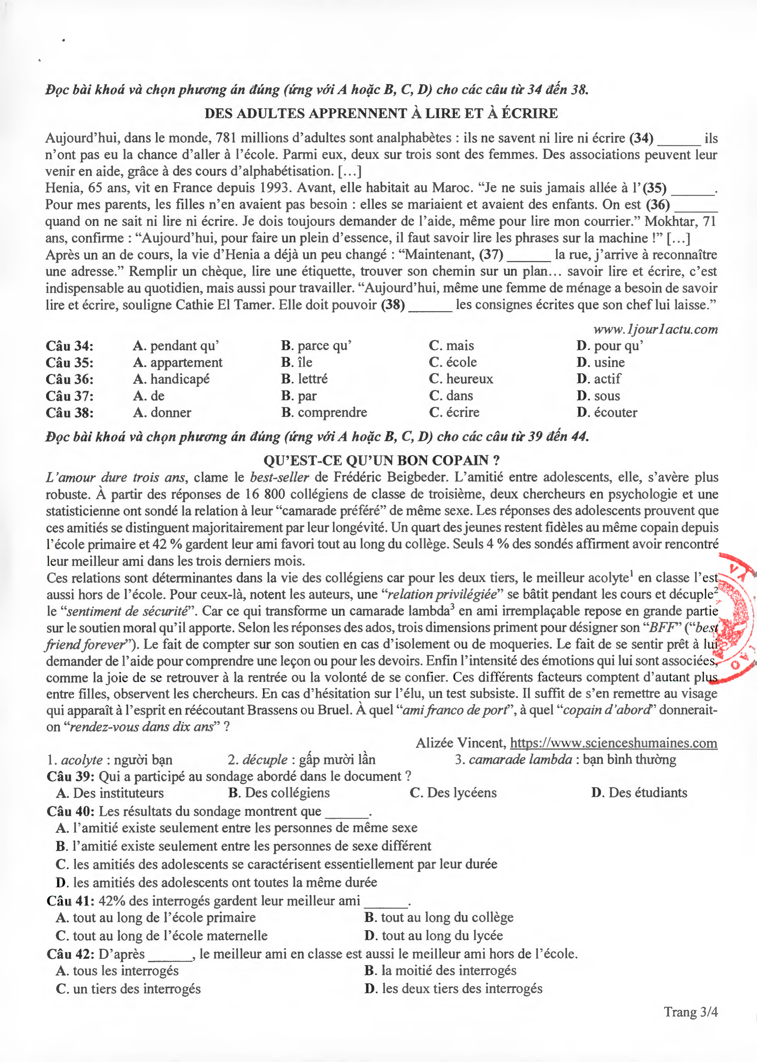 MỚI: Bộ GD-ĐT công bố đề thi tham khảo tốt nghiệp THPT của 13 môn học - Ảnh 40.