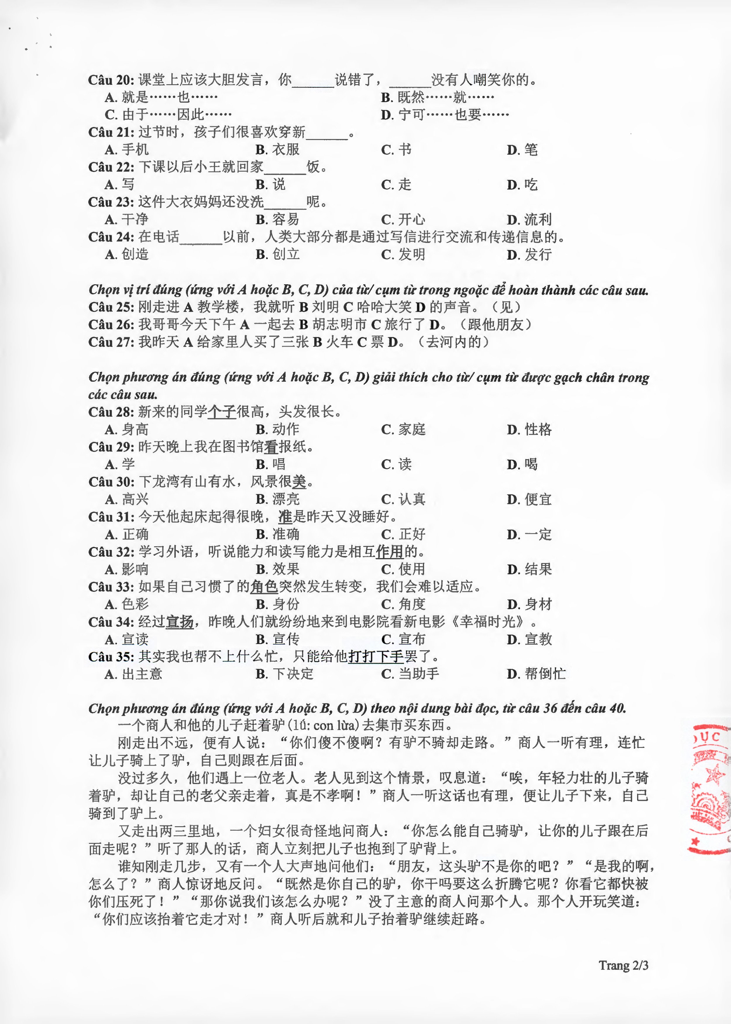 MỚI: Bộ GD-ĐT công bố đề thi tham khảo tốt nghiệp THPT của 13 môn học - Ảnh 43.