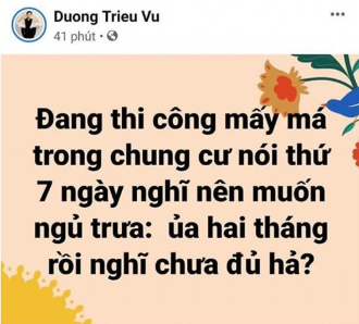 Dương Triệu Vũ gây xôn xao với phát ngôn phàn nàn chuyện hàng xóm khó tính khi anh thi công sửa chữa căn hộ vào giờ nghỉ trưa - Ảnh 1.