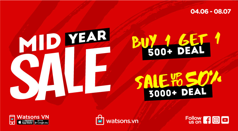 B&ugrave;ng nổ với Mid Year Sale của Watsons - Ảnh 1.