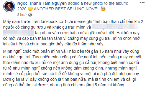 Hồi tưởng lại mối quan hệ với bạn thân, Ngọc Thanh Tâm không quên &quot;mỉa mai&quot; câu chuyện Chi Pu và Quỳnh Anh Shyn &quot;cạch mặt nhau&quot; vì một chàng trai - Ảnh 2.