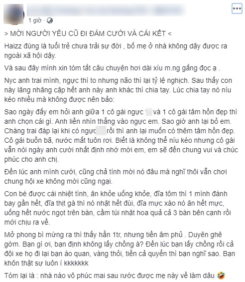 &quot;Cả gan&quot; mời người cũ đi đám cưới, chú rể điếng người thấy cô gái vơ vét bàn tiệc, lúc bóc phong bì hai vợ chồng sửng sốt với &quot;tờ xanh&quot; bên trong! - Ảnh 1.