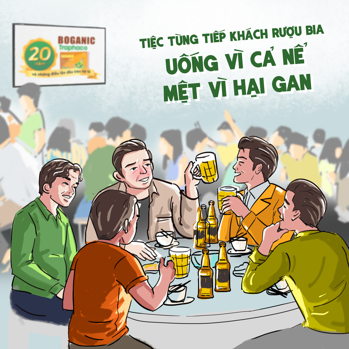 Đi ngủ đúng giờ, tập thể dục rèn luyện sức khỏe, không uống rượu bia... là thông điệp trong các bức tranh cổ động chăm sóc sức khỏe lá gan. - Ảnh 2.