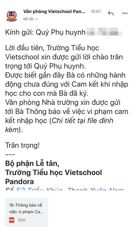 Phụ huynh một trường tiểu học ở Hà Nội tố bị trường gửi email &quot;đe dọa&quot; sau khi phản đối chính sách học phí mùa dịch - Ảnh 4.