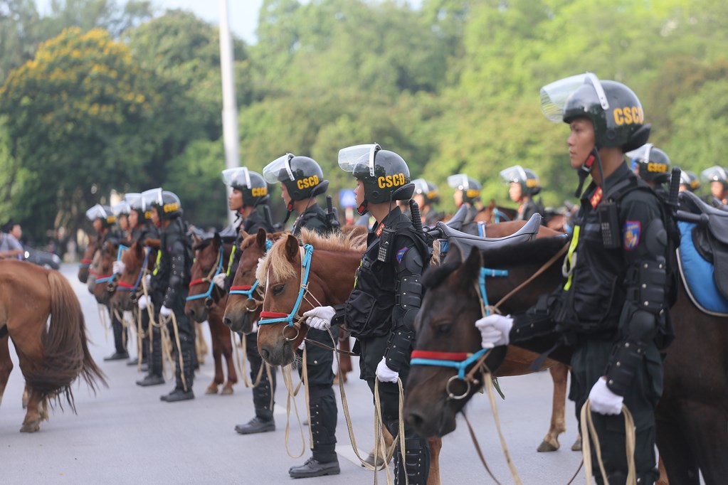 Chùm ảnh: Cận cảnh đoàn Kỵ binh CSCĐ biểu diễn diễu hành trên đường Độc Lập - Ảnh 3.