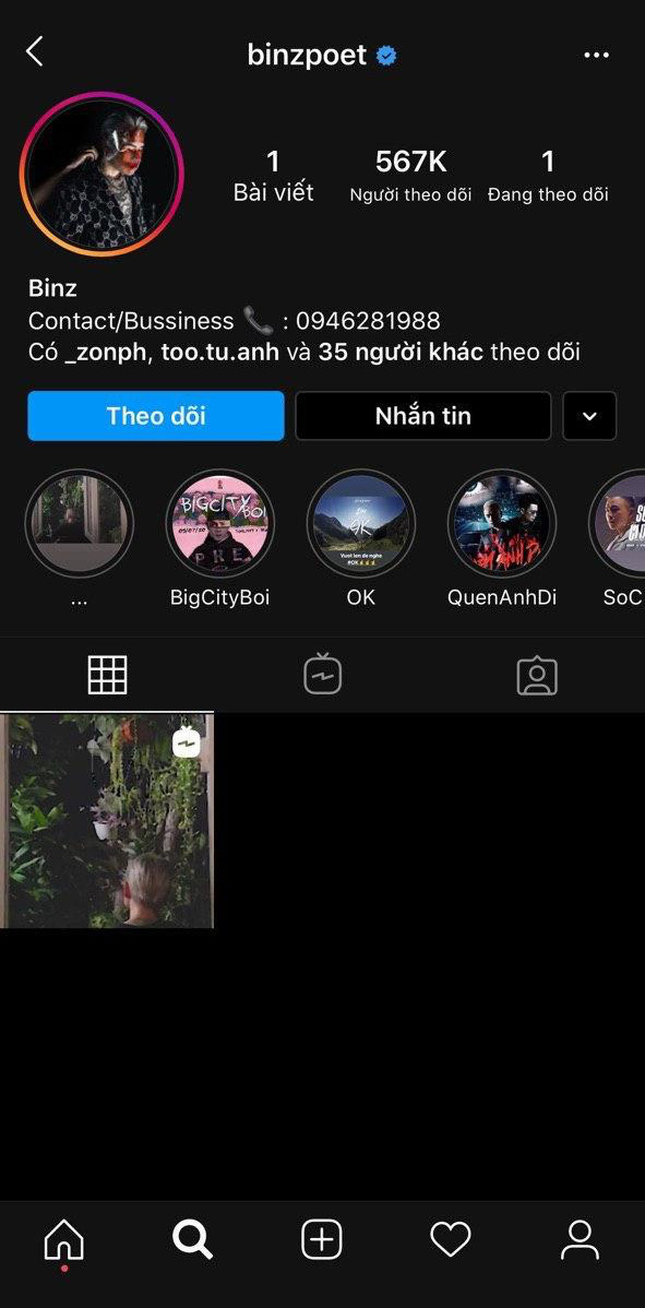 Instagram của Binz bỗng dưng trống hoắc, chỉ còn duy nhất bài post được cho là viết về chuyện tình với Châu Bùi - Ảnh 2.