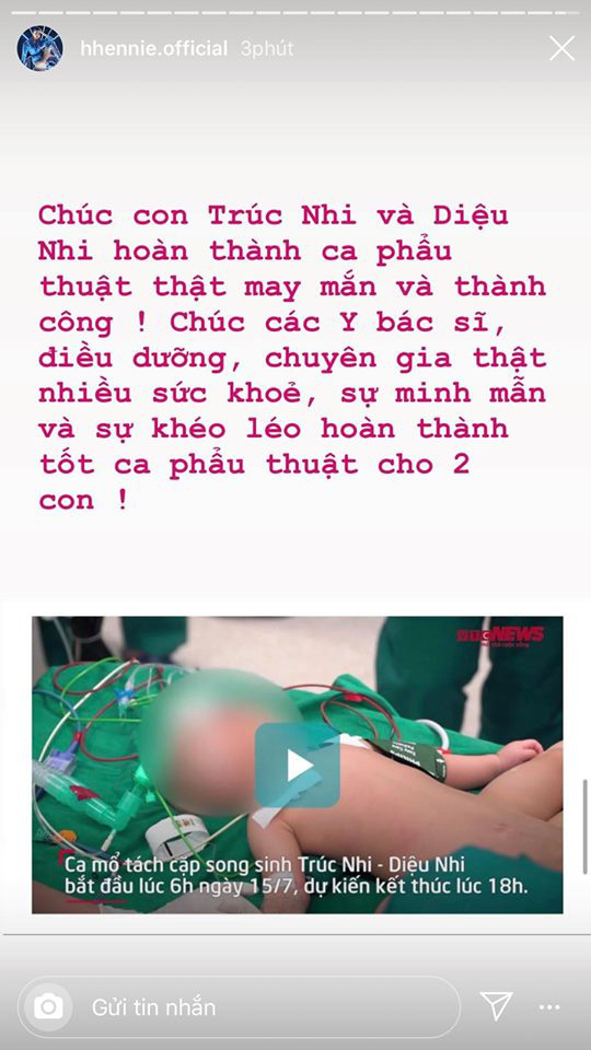 Ốc Thanh Vân, H’Hen Niê và dàn sao Vbiz đồng loạt dành lời chúc cho ekip thực hiện ca tách 2 bé song sinh dính liền - Ảnh 5.