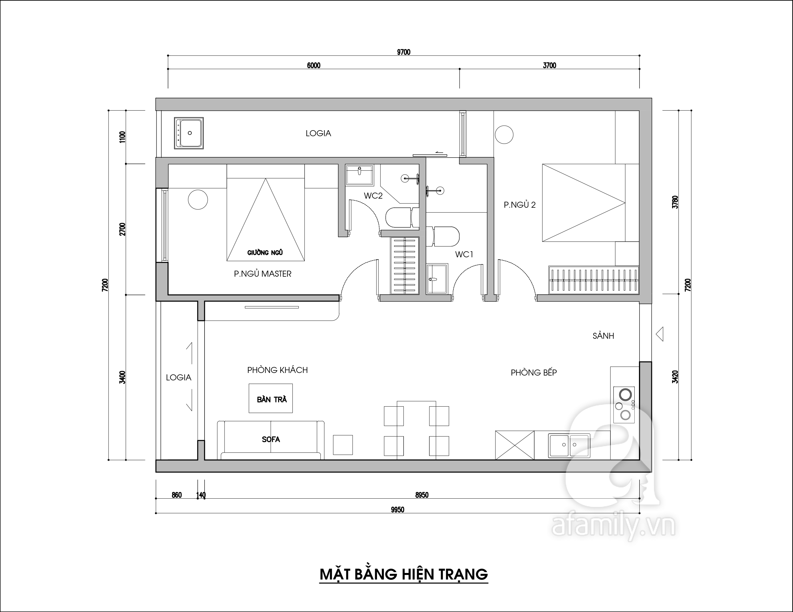 Mẫu thiết kế nội thất chung cư căn hộ 3 PN vạn người mê