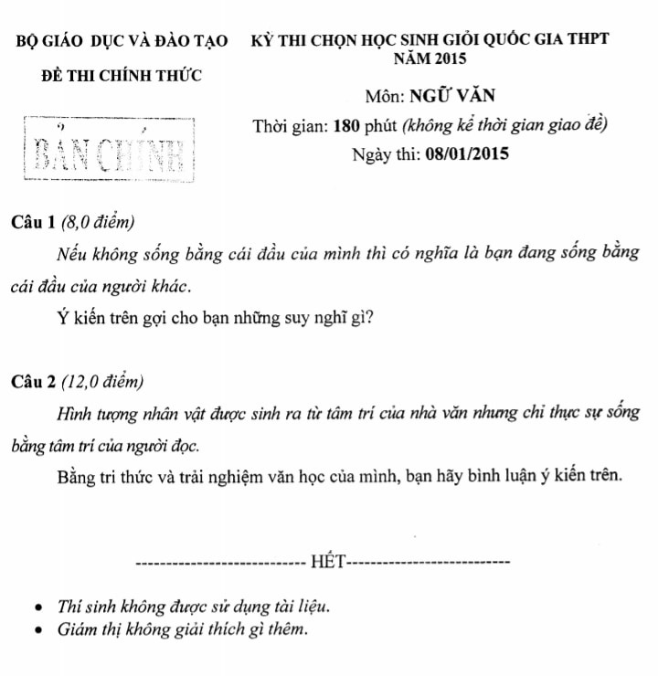 Hé lộ đề thi học sinh giỏi Quốc gia môn Văn qua các năm: Đề nào cũng 