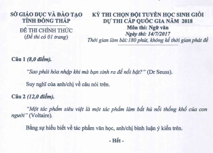 Hé lộ đề thi học sinh giỏi Quốc gia môn Văn qua các năm: Đề nào cũng 