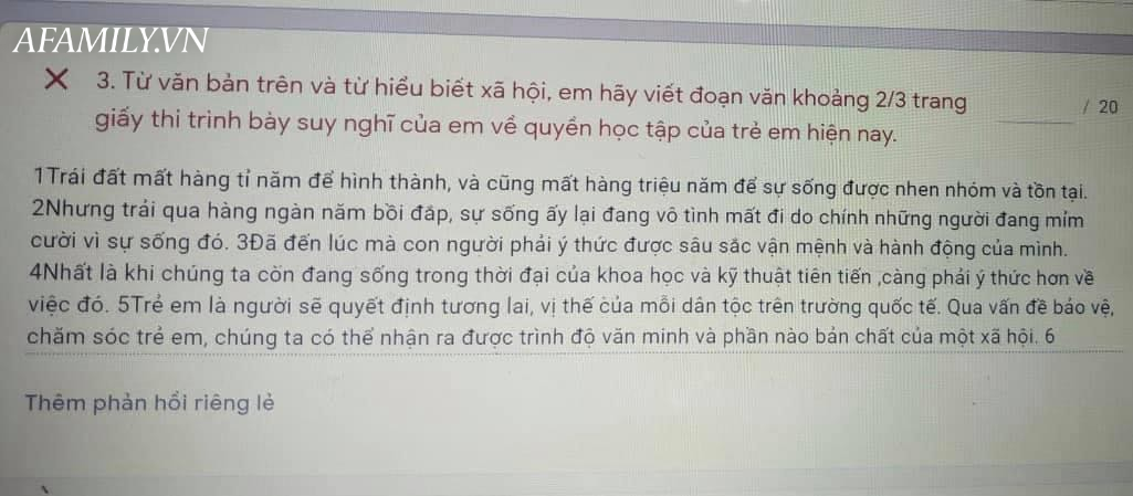 Yêu cầu viết 1 đoạn văn mà nam sinh làm mở bài dài cả ngàn cây số, cô giáo phê ngay 2 từ lạc đề kèm lời nhắn đầu óc con nghĩ gì ấy - Ảnh 1. Yêu cầu viết 1 đoạn văn mà nam sinh làm mở bài dài cả ngàn cây số, cô giáo phê ngay 2 từ lạc đề kèm lời nhắn đầu óc con nghĩ gì ấy - Ảnh 1.