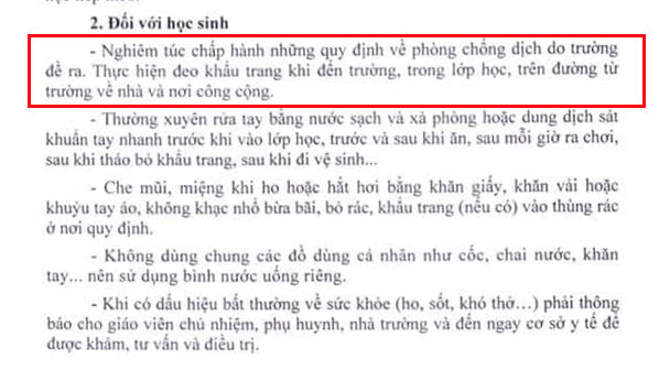 Quy định của Sở GD-ĐT khi năm học mới bắt đầu: Học sinh đeo khẩu trang trong lớp học và đảm bảo giãn cách - Ảnh 3.