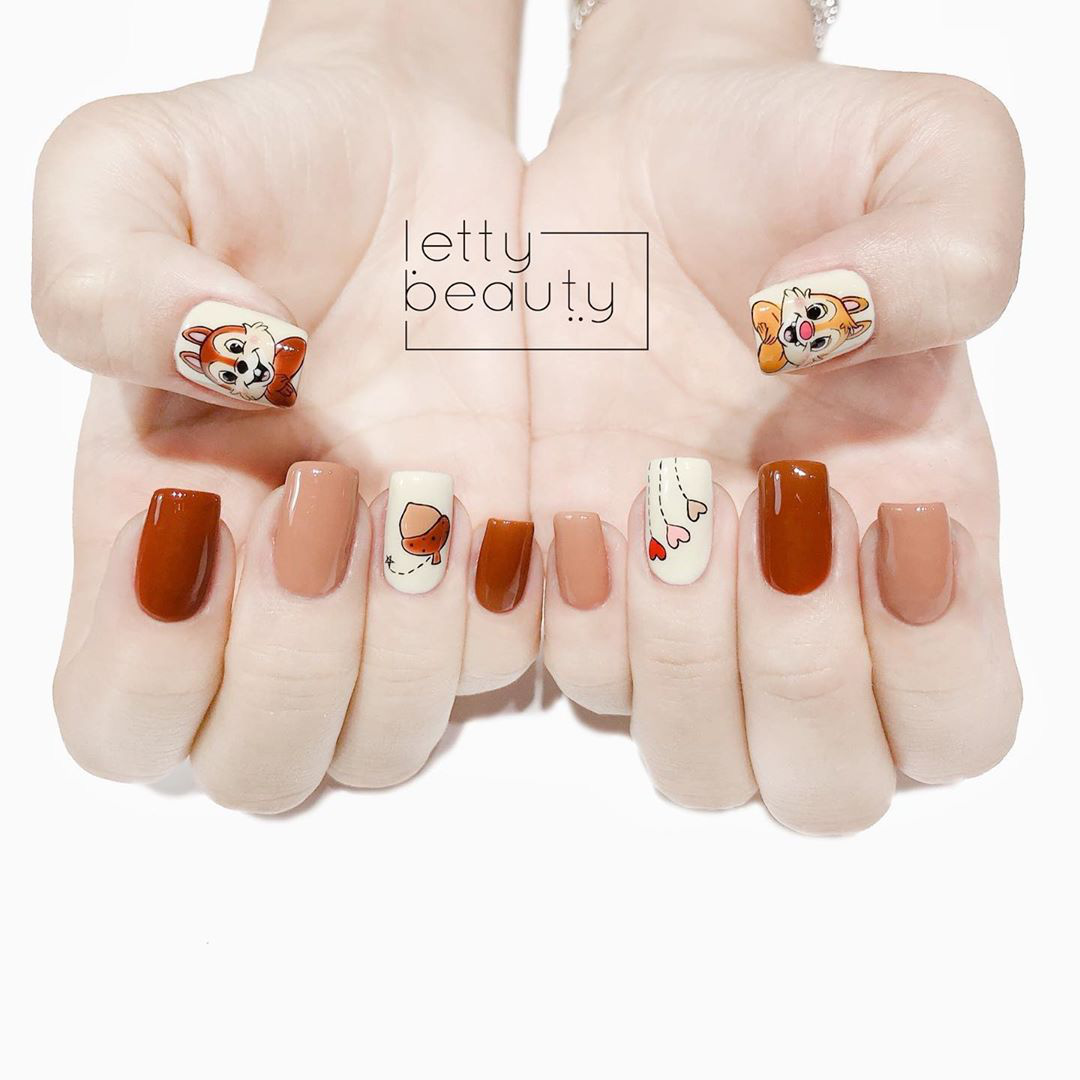 Nail Spa TIỀN - Mẫu nail màu cam đất cho mất t.y đây | Facebook