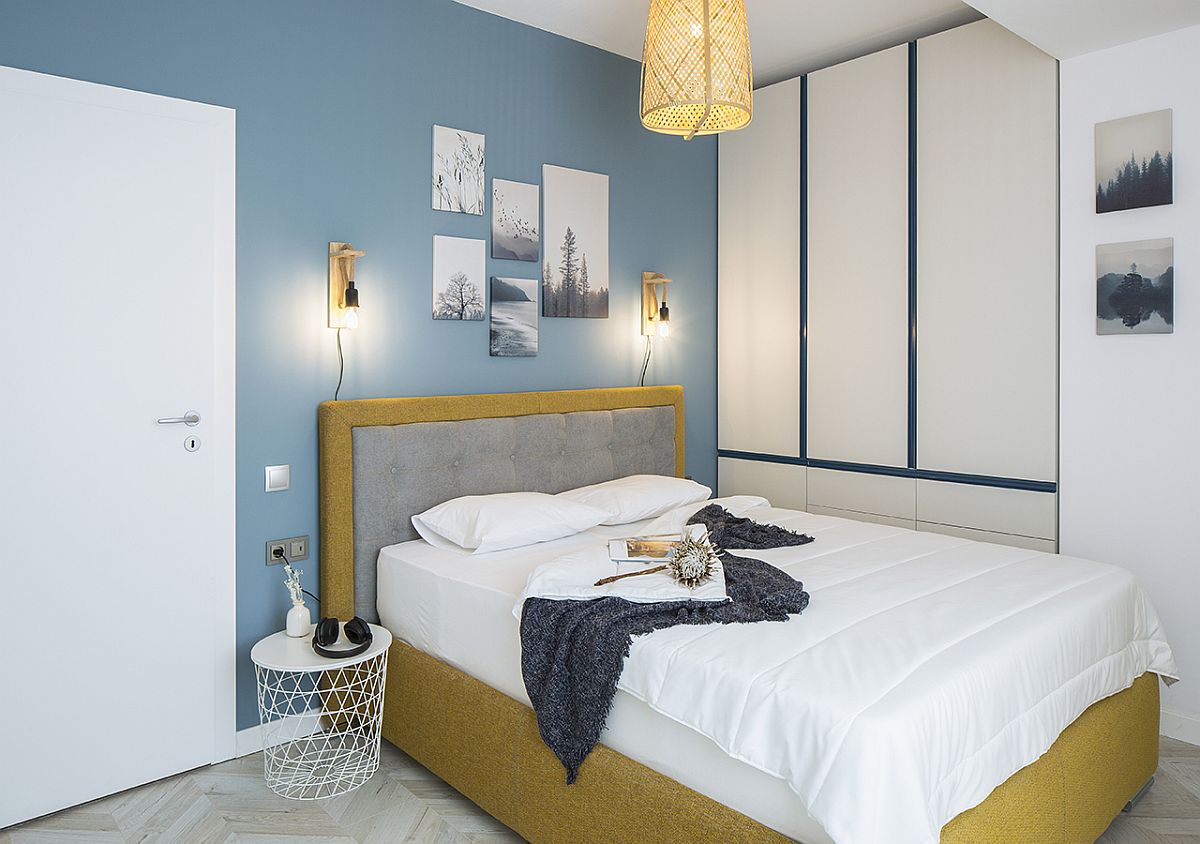 Sự pha trộn màu sắc: xanh dương, vàng và xám trong một căn hộ hiện đại - Ảnh 7.