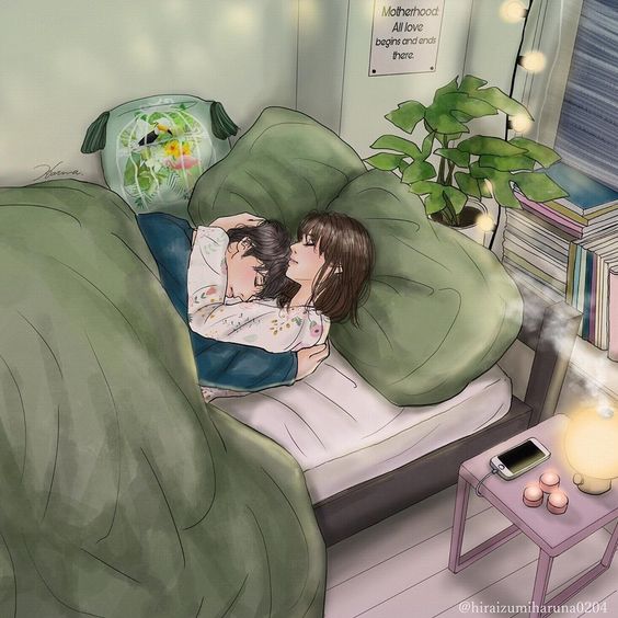 Hãy cùng chiêm ngưỡng bức ảnh ôm người yêu ngủ cực dễ thương, đầy tình cảm với một cặp đôi anime đáng yêu. Bức ảnh này chắc chắn sẽ khiến bạn cảm thấy ấm áp và đầy yêu thương.