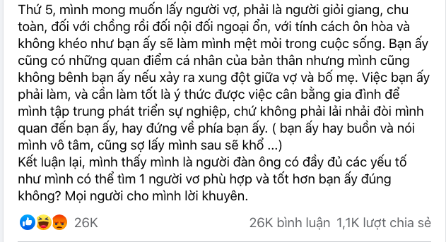 Không muốn cưới nên công khai chê người yêu thu hút đến 26 nghìn like, câu chốt cuối cùng khiến cho anh ta biến thành "kẻ đáng bị vứt bỏ" bậc nhất - Ảnh 1. Không muốn cưới nên công khai chê người yêu thu hút đến 26 nghìn like, câu chốt cuối cùng khiến cho anh ta biến thành "kẻ đáng bị vứt bỏ" bậc nhất - Ảnh 1.
