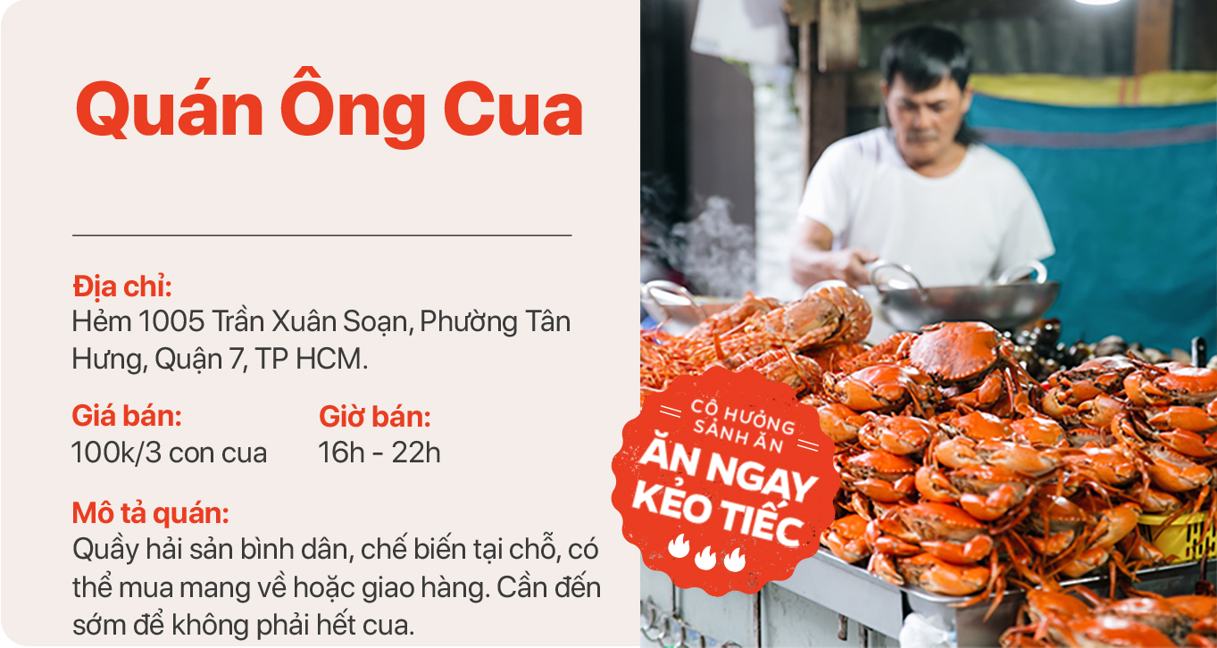 Hàng ốc núp hẻm bán 100k tận 3 con cua siêu tươi, "bao" chế biến thành đủ kiểu hot đến nỗi bày hàng chưa đến 2 tiếng đã hết sạch cua! - Ảnh 11. Hàng ốc núp hẻm bán 100k tận 3 con cua siêu tươi, "bao" chế biến thành đủ kiểu hot đến nỗi bày hàng chưa đến 2 tiếng đã hết sạch cua! - Ảnh 11.