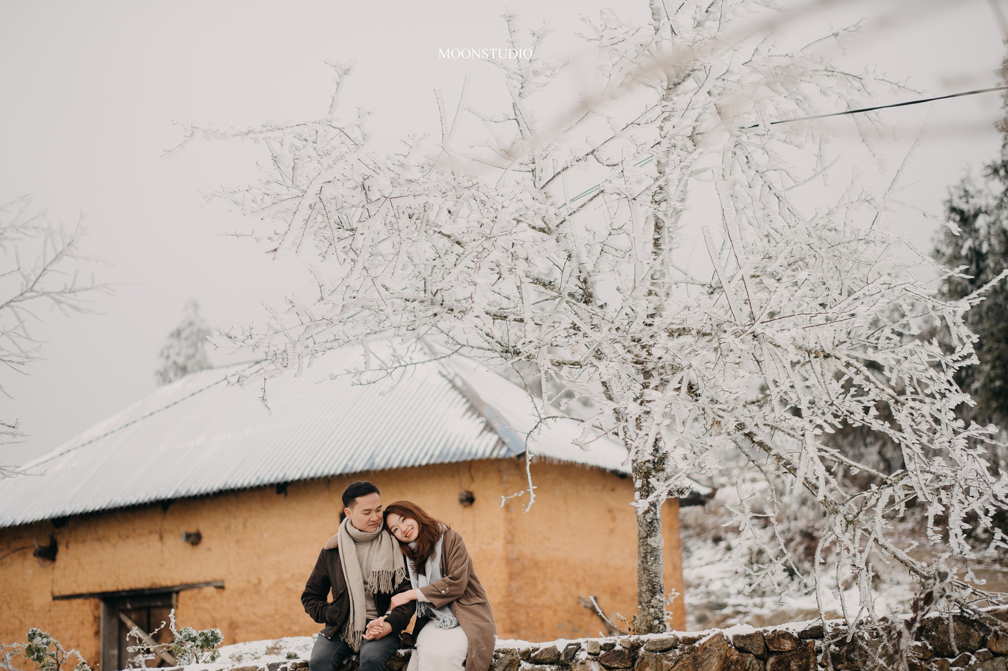 Với ảnh cưới tuyết, bạn sẽ được điểm tô cho ngày trọng đại của mình với khung cảnh trắng xóa đầy mộng mơ. Những tia nắng len lỏi qua cây cối tạo ra những mảng sáng tuyệt đẹp, làm nền cho bức ảnh cưới nổi bật hơn bao giờ hết.