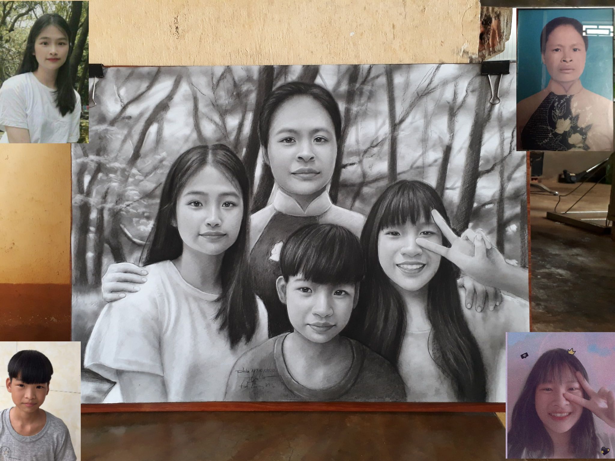 Tác giả của bức tranh ghép 4 mẹ con &quot;siêu rung động&quot; từ những tấm hình riêng lẻ ly biệt âm dương là 1 chàng trai Gia Lai có cuộc sống &quot;lạ&quot; - Ảnh 1.
