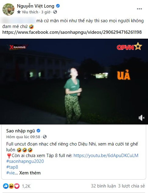 Sao nhập ngũ: Bị chọc với Hậu Hoàng đến xóa cả comment, Mũi trưởng Long chuyển sang Diệu Nhi khiến fan lo sợ "lật thuyền"? - Ảnh 3. Sao nhập ngũ: Bị chọc với Hậu Hoàng đến xóa cả comment, Mũi trưởng Long chuyển sang Diệu Nhi khiến fan lo sợ "lật thuyền"? - Ảnh 3.