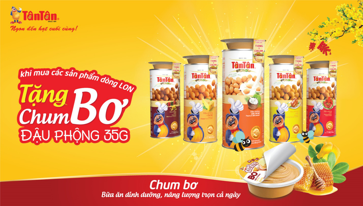 Mua 1 được 2 - “Tặng chum bơ đậu phộng 35gr khi mua các sản phẩm dòng lon” đến từ Tân Tân. - Ảnh 1. Mua 1 được 2 - “Tặng chum bơ đậu phộng 35gr khi mua các sản phẩm dòng lon” đến từ Tân Tân. - Ảnh 1.