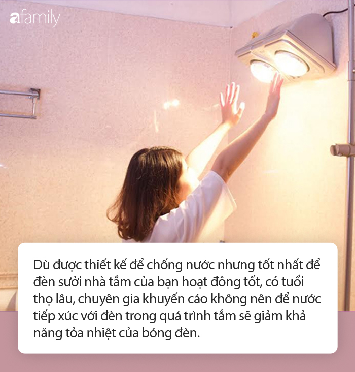 Dùng đèn sưởi nhà tắm vào ngày rét đậm rét hại cần CHÚ Ý 4 điều này