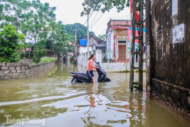 Cận cảnh hơn trăm hộ dân ở Hà Nội bị cô lập giữa biển nước - Ảnh 20.