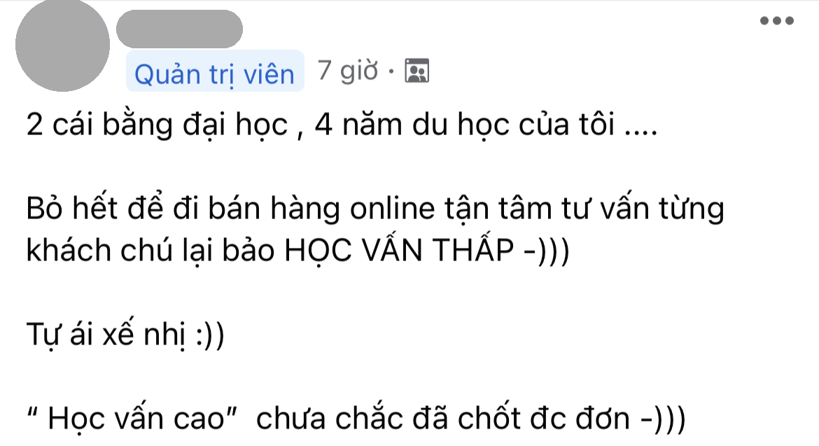 Hội bán hàng online có số má quyết chiến với phát ngôn bán online là học vấn thấp: Có chị 2 bằng ĐH và 4 năm đi Tây đây này! - Ảnh 5. Hội bán hàng online có số má quyết chiến với phát ngôn bán online là học vấn thấp: Có chị 2 bằng ĐH và 4 năm đi Tây đây này! - Ảnh 5.