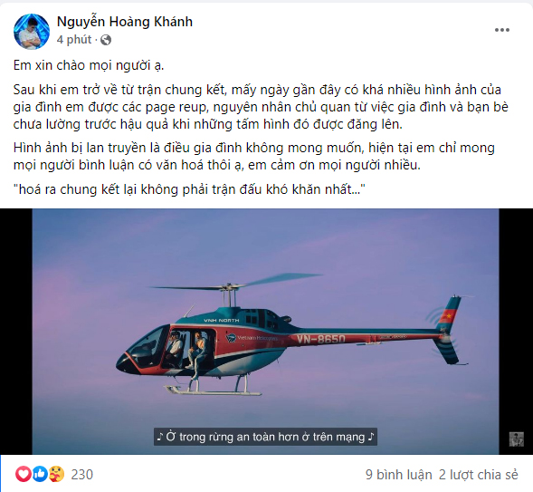 Hình ảnh gia đình bị dân mạng phát tán, quán quân Đường lên đỉnh Olympia 2021 đăng tải dòng trạng thái "cầu xin" với lời nhắn nhủ cực thâm thuý - Ảnh 2. Hình ảnh gia đình bị dân mạng phát tán, quán quân Đường lên đỉnh Olympia 2021 đăng tải dòng trạng thái "cầu xin" với lời nhắn nhủ cực thâm thuý - Ảnh 2.