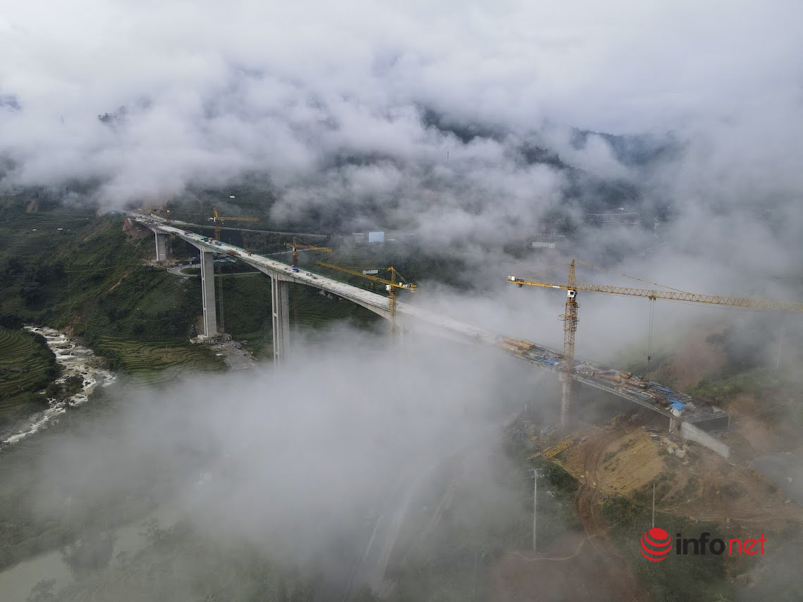 Cận cảnh 'cầu cạn trên mây' cao nhất Việt Nam sắp hoàn thiện - Ảnh 6.