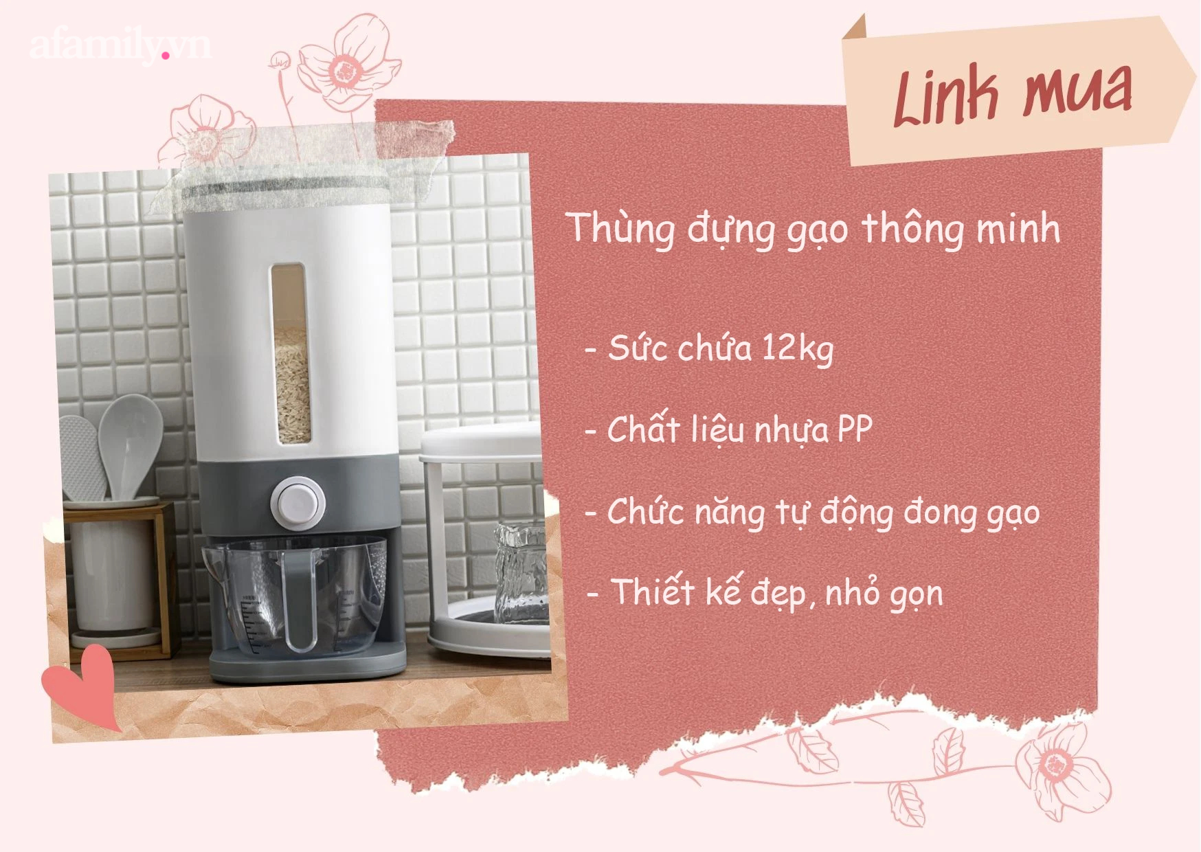 7 hũ đựng gạo cực xinh cho căn bếp gia đình mà bạn chẳng thể ngó lơ - Ảnh 3.