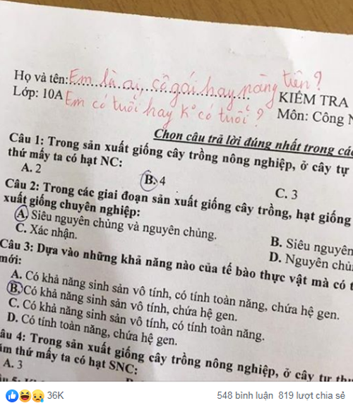 Nam sinh làm bài kiểm tra chỉ ghi họ Trần, quên ghi tên, thầy giáo thêm vào 1 CHỮ đọc xong chỉ muốn tìm chỗ chui xuống cho đỡ ngượng - Ảnh 2.