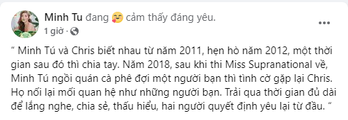 Vừa công khai bạn trai 9 năm, Minh Tú tiết lộ sự thật bất ngờ về chuyện tình