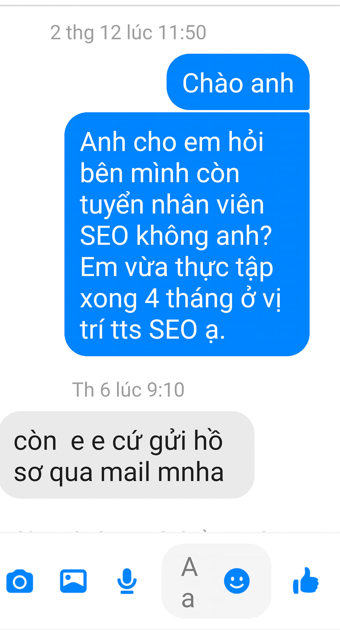 Cô gái đi xin việc gặp nhà tuyển dụng khó ở, vừa nhắn 2 câu đã bị sếp dỗi rồi cho tạch luôn - Ảnh 2. Cô gái đi xin việc gặp nhà tuyển dụng khó ở, vừa nhắn 2 câu đã bị sếp dỗi rồi cho tạch luôn - Ảnh 2.