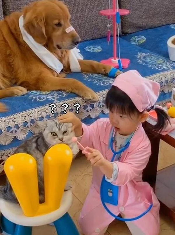 Con gái đóng vai bác sĩ, nhìn vẻ mặt “cam chịu số phận” của các bệnh nhân mà người xem cười “rụng răng” - Ảnh 3. Con gái đóng vai bác sĩ, nhìn vẻ mặt “cam chịu số phận” của các bệnh nhân mà người xem cười “rụng răng” - Ảnh 3.