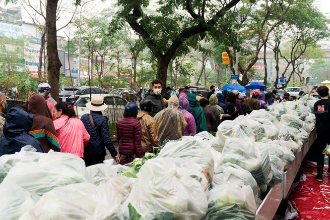 Người Hà Nội đội mưa 'giải cứu' hàng chục tấn nông sản - Ảnh 1.