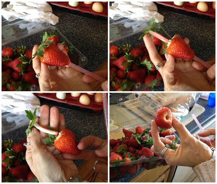 M&aacute;ch chị em c&aacute;ch rửa d&acirc;u t&acirc;y đ&uacute;ng chuẩn v&agrave; r&uacute;t phần cuống d&acirc;u trong chớp mắt: B&iacute; k&iacute;p g&oacute;i gọn trong 1 chiếc ống h&uacute;t v&agrave; loại bột nh&agrave; n&agrave;o cũng c&oacute; n&agrave;y! - Ảnh 3.