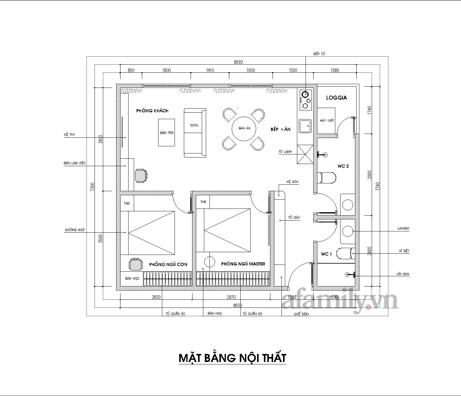 Kiến trúc sư tư vấn thiết kế căn hộ 64m² với chi phí 145 triệu đồng - Ảnh 2.