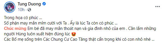 Sao Việt biết ơn trước &quot;siêu nhân đời thực&quot; cứu bé gái rơi từ tầng 12 chung cư ở Hà Nội - Ảnh 2.