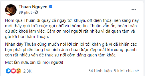 Thuan Nguyen officially spoke about the photo of being slim, revealing his state of health - Photo 2.