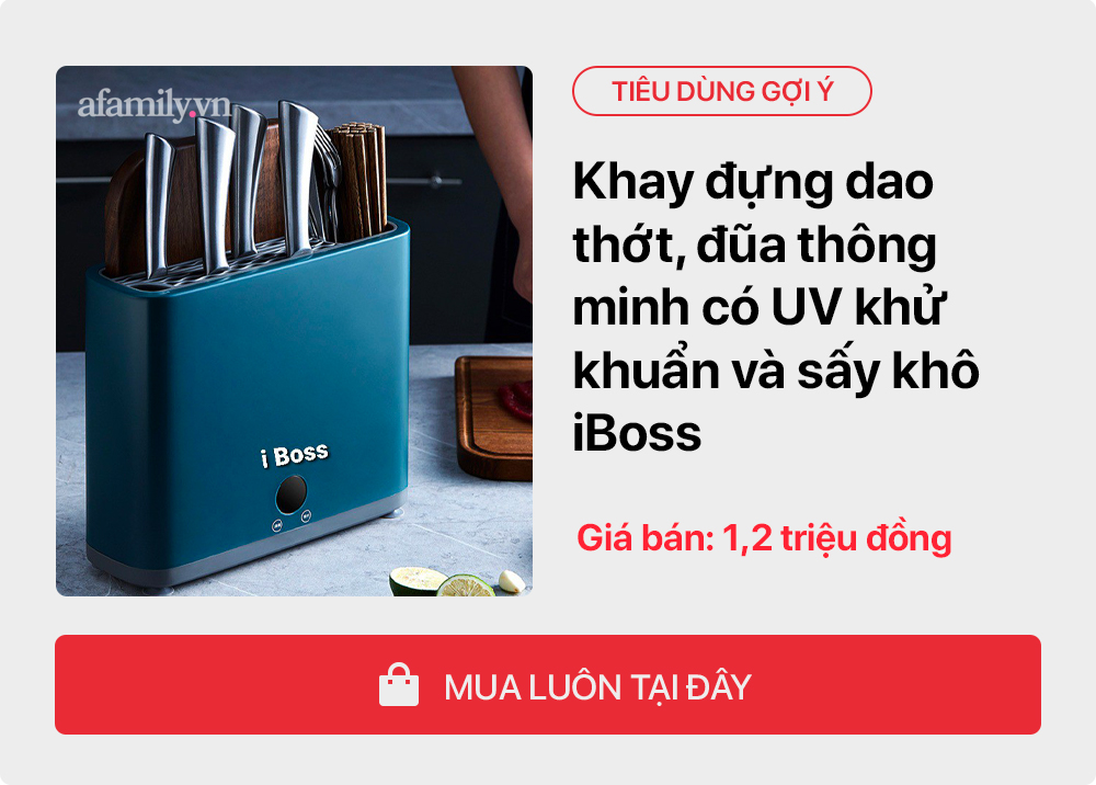 Háo hức sắm sản phẩm này, mẹ đảm ở Hà Nội tưởng thổi khô và chiếu tia diệt khử khuẩn cho dao thớt nhưng sự thật lại 