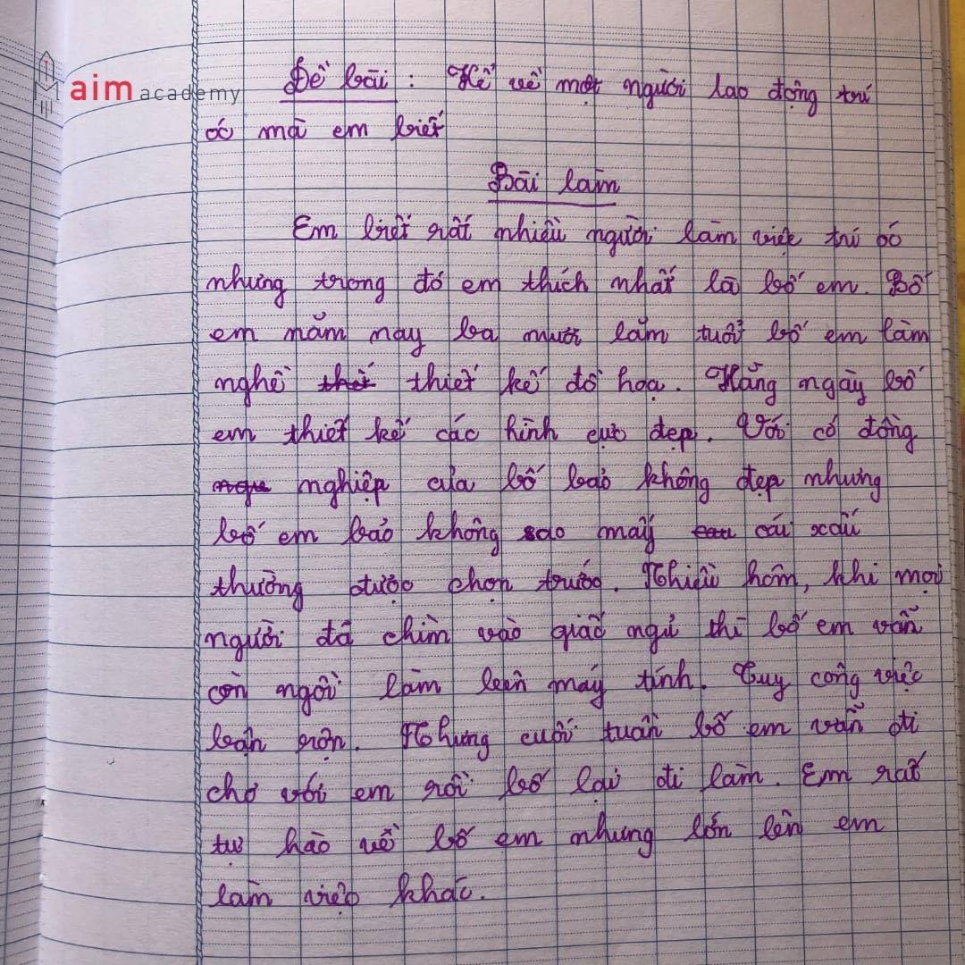 Bài văn nói xấu bố của cậu nhóc Tiểu học: Tả bố lao động trí óc, nhưng câu chốt hạ bẻ lái ngoạn mục khiến dân tình cười lăn - Ảnh 1.