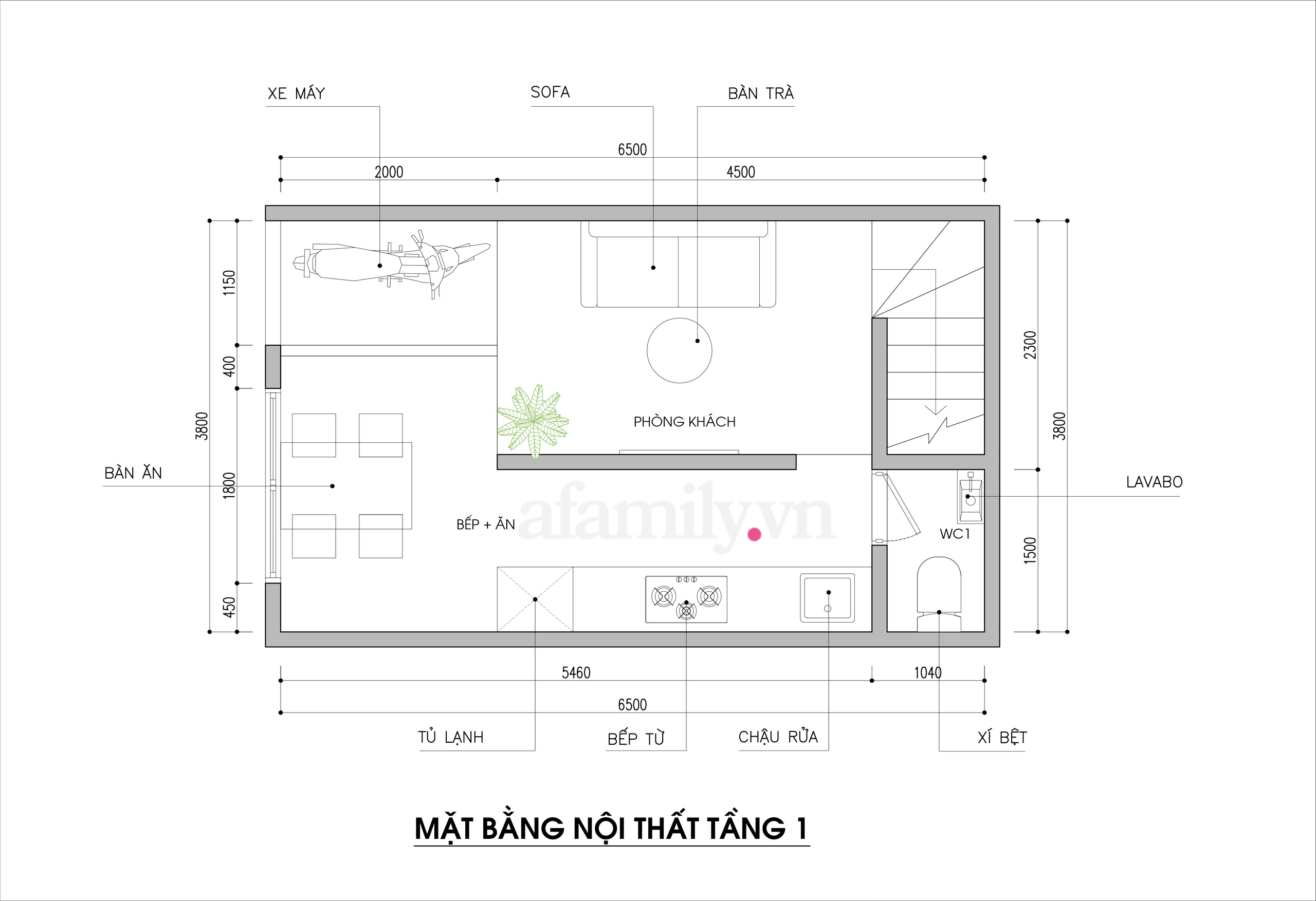 Tư vấn thiết kế nhà ống có diện tích nhỏ cho gia đình 4 người