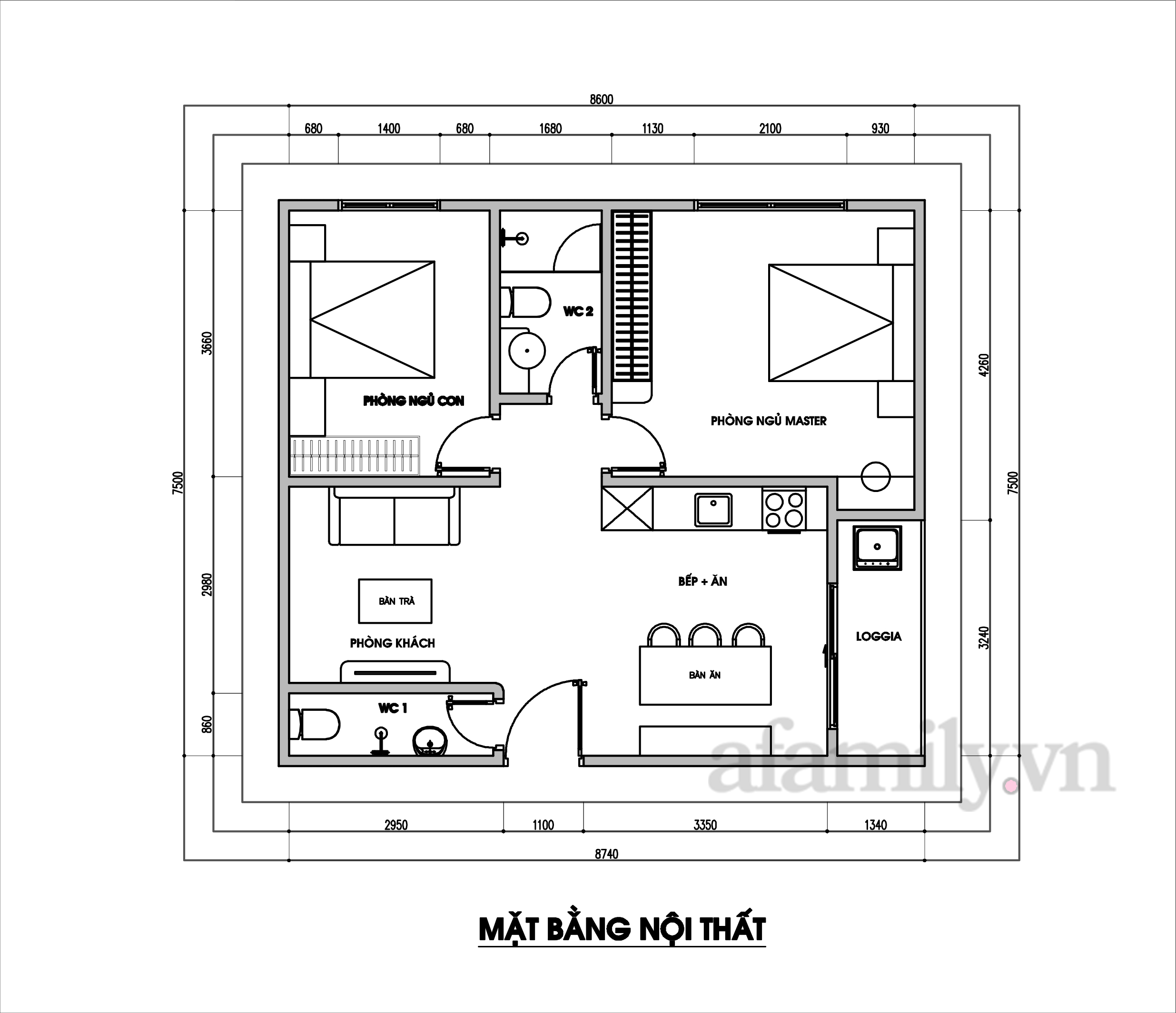 Kiến trúc sư vấn thiết kế căn hộ 65m² cho các gia đình trẻ với chi phí 133 triệu đồng - Ảnh 2.