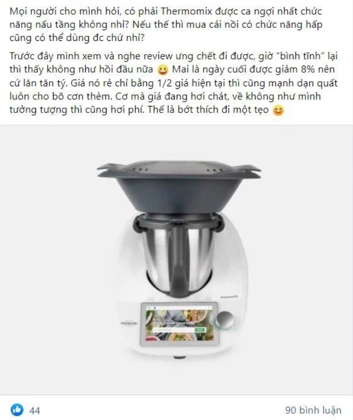 Băn khoăn vì robot nấu ăn Thermomix được ca ngợi nhất chức năng nấu tầng, bà nội trợ &quot;tiếc tiền&quot; gặng hỏi mua nồi có chức năng hấp dùng cũng được? - Ảnh 2.