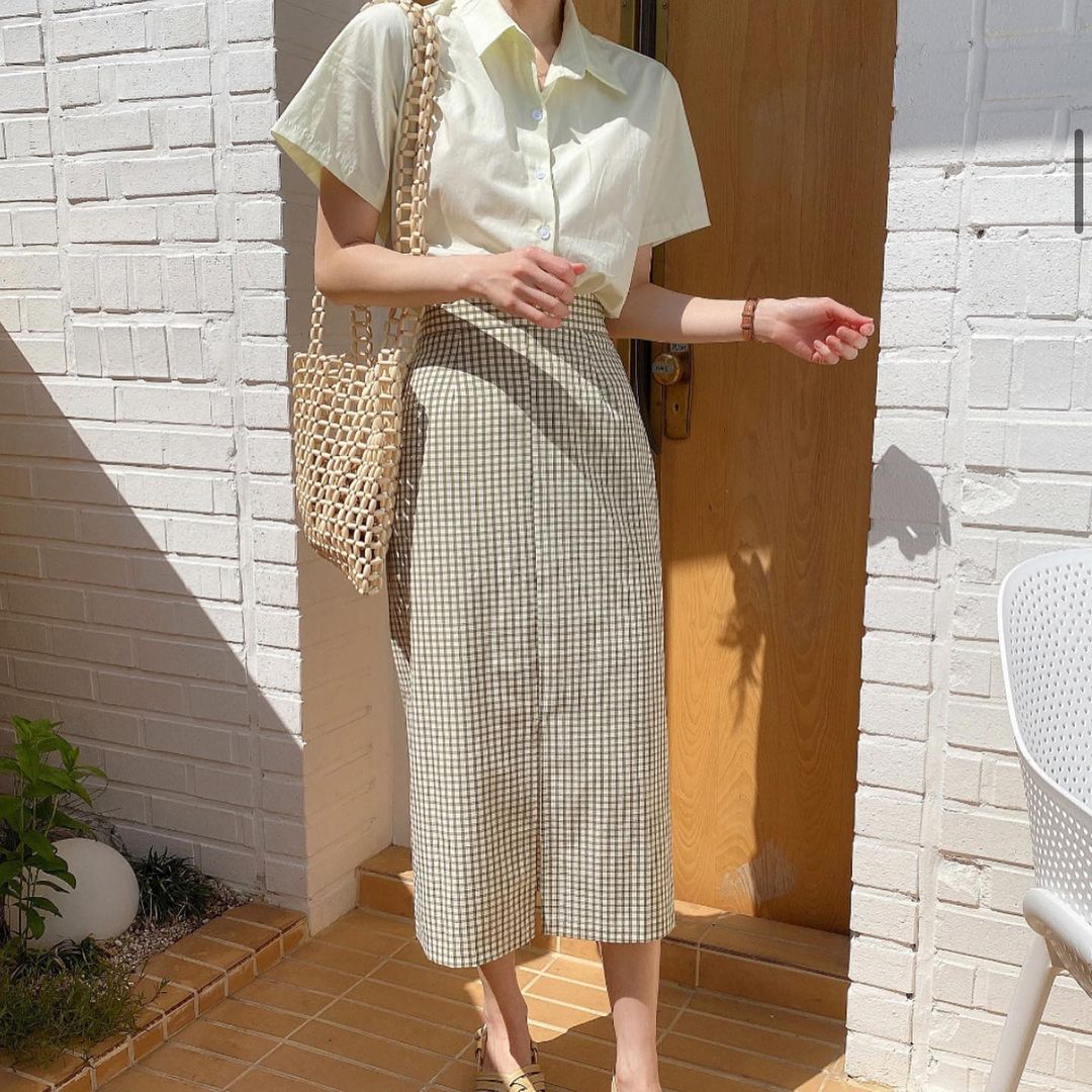 Mua Chân váy dài chân váy midi phong cách vintage Hàn Quốc dáng chữ A nhẹ  tôn dáng cực đỉnh - Yeep